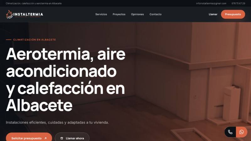 Captura de la web de Instaltermia