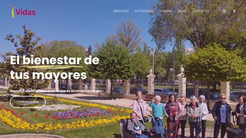 Captura de la web de Centro Vidas
