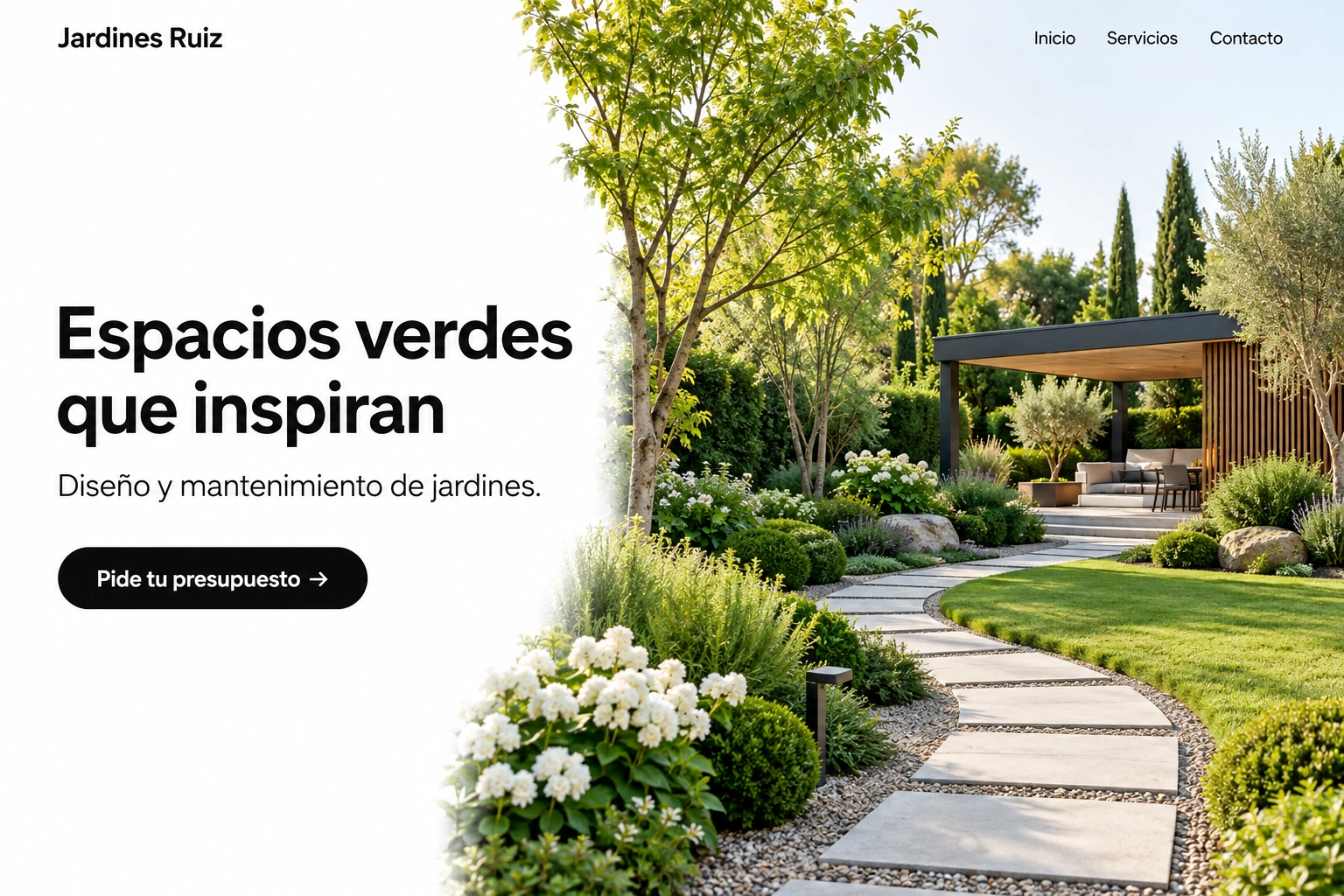 Ejemplo ilustrativo de una web de jardinería
