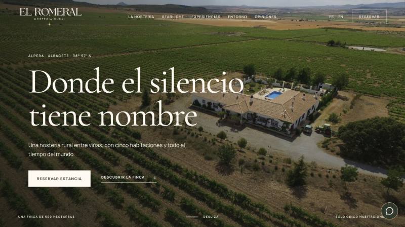 Captura de la web de El Romeral Hostería